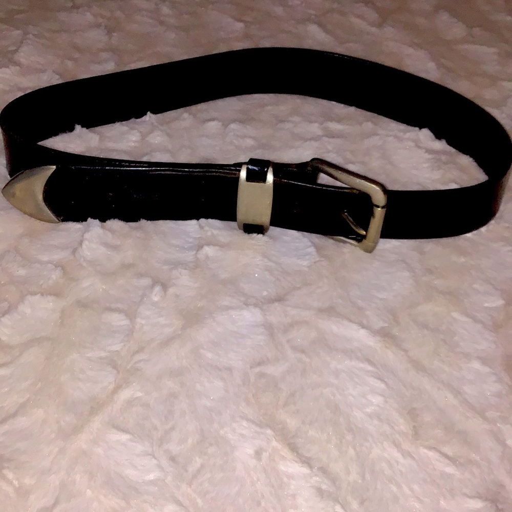 Black leather belt